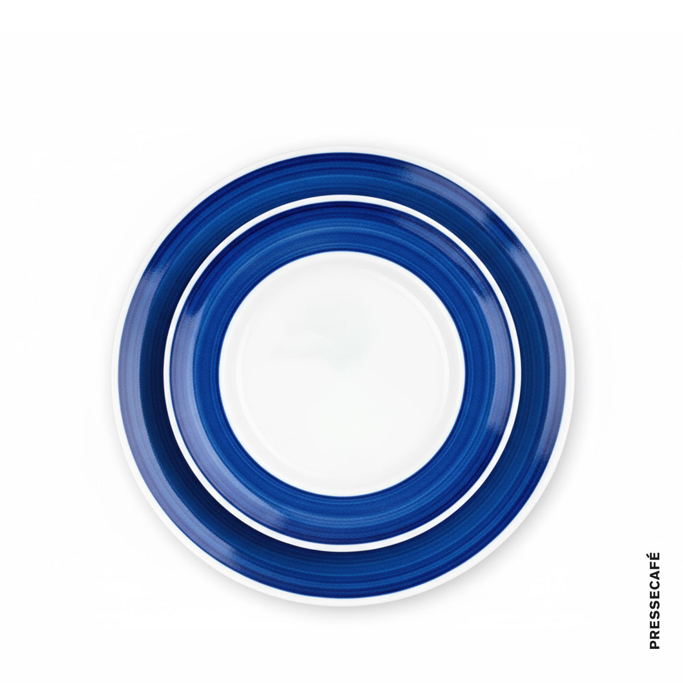 Kahla Teller mit blauem Rand aus der Andante-Serie, aus der DDR